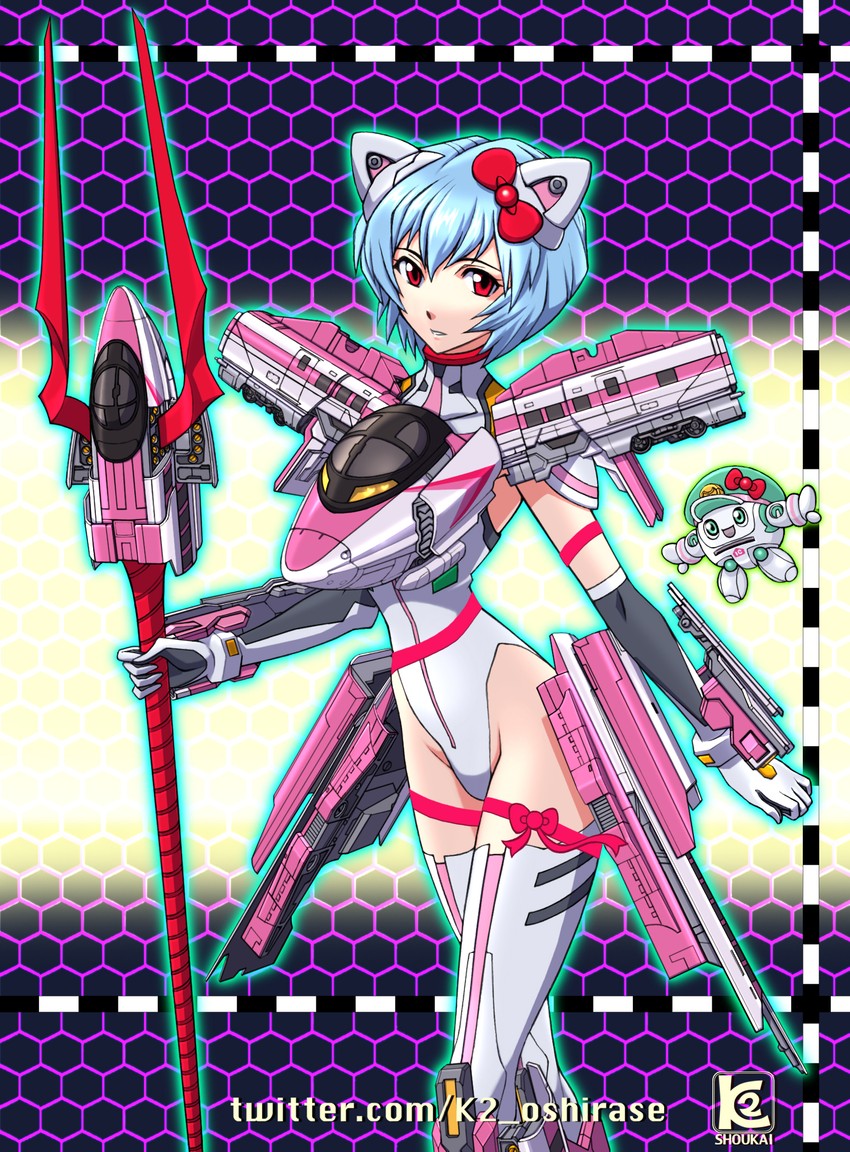ayanami rei, shashot, and 500 kodama (neon genesis evangelion and 2 more) drawn by k2_shokai