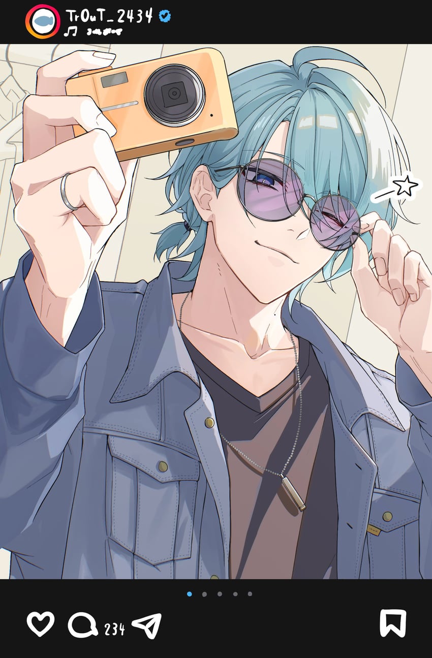 nagisa trout (nijisanji and 1 more) drawn by kashitsuki_(tashikaniaruki)