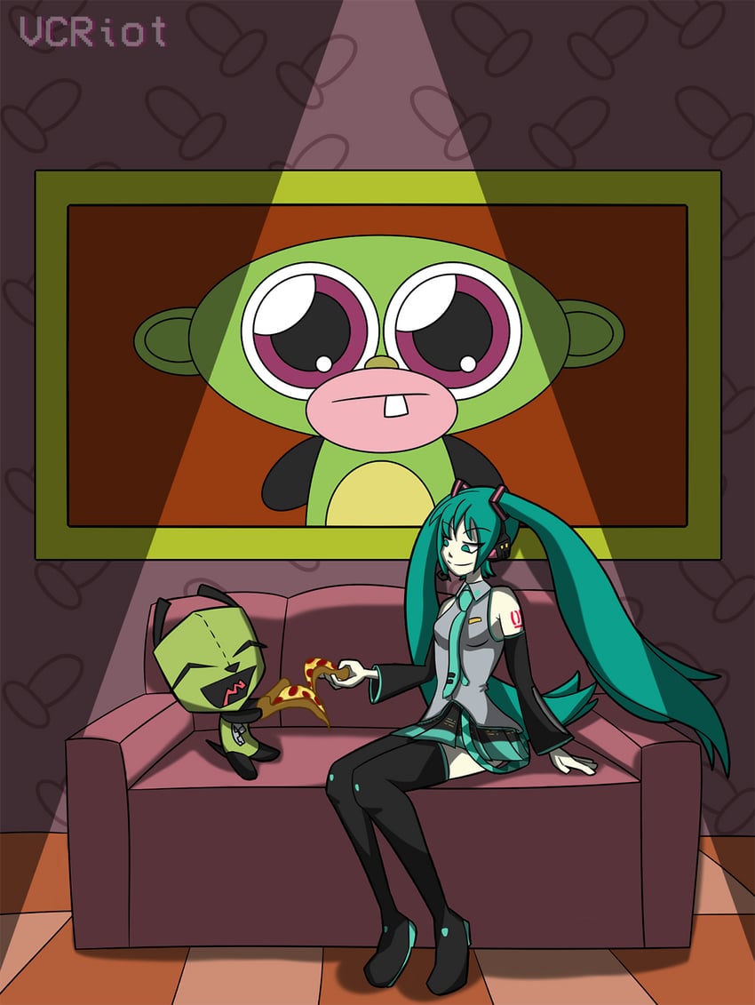 hatsune miku and gir (vocaloid and 1 more) drawn by vcriot