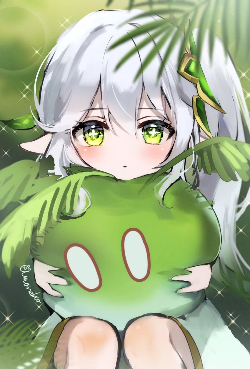 nahida and slime (genshin impact) drawn by amaneko_(amaneko_y)
