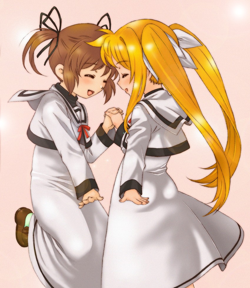 fate testarossa and takamachi nanoha (lyrical nanoha and 1 more) drawn by shinanoya_(satanicad)