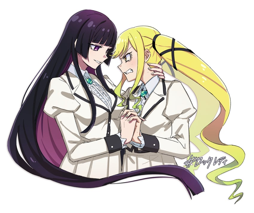 suzunomiya lilisa and kurogane otoha (rock wa lady no tashinami deshite) drawn by aoki_shizumi