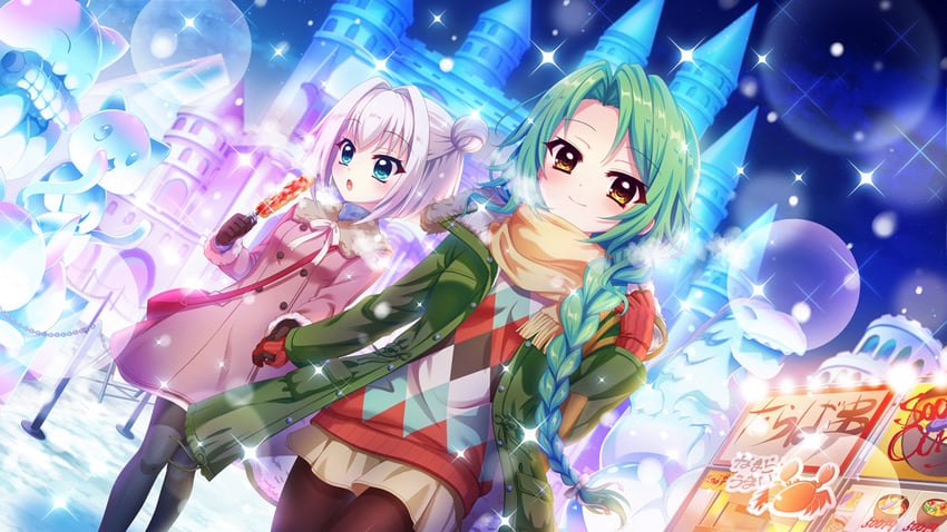 nishidate haku and shirokita kuroha (re:stage!) drawn by izumi_tsubasu