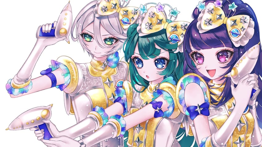 tsukikawa chili, shikyoin hibiki, and hanazono shuka (pretty series and 2 more) drawn by ao_(ao0_0nemu)