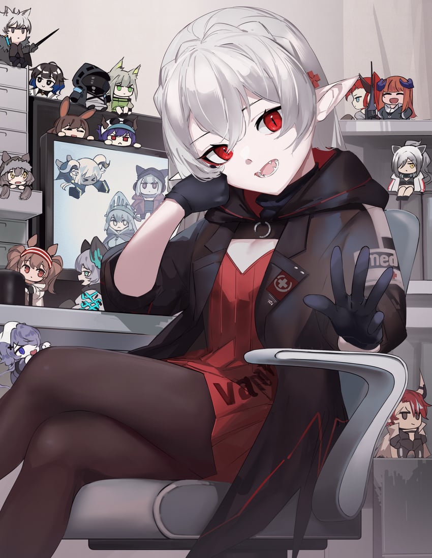 doctor, amiya, kal'tsit, ch'en, angelina, and 14 more (arknights) drawn by ao_oni_(onioni-aoi)