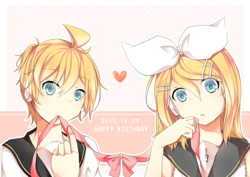 kagamine rin and kagamine len (vocaloid) drawn by sazanami_(ripple1996)