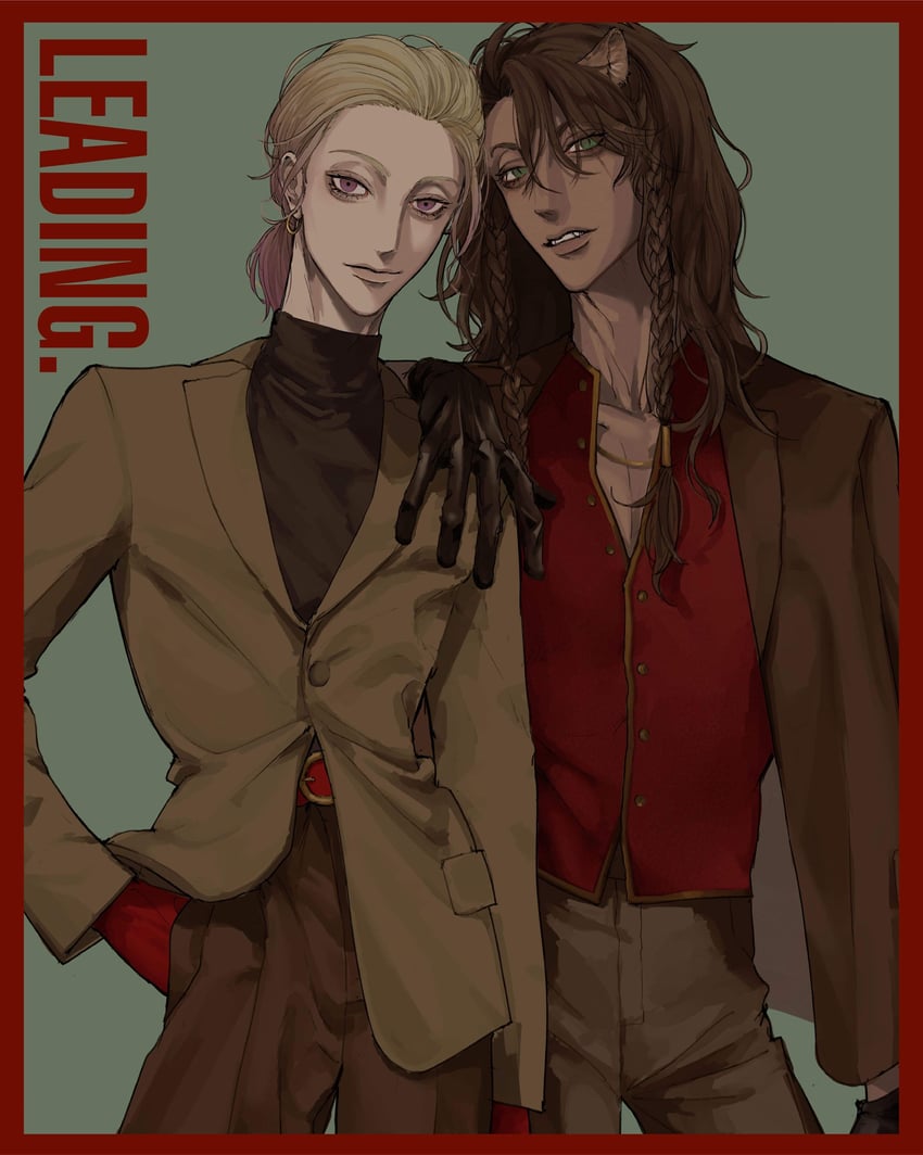 leona kingscholar and vil schoenheit (twisted wonderland) drawn by iamthekingofegg