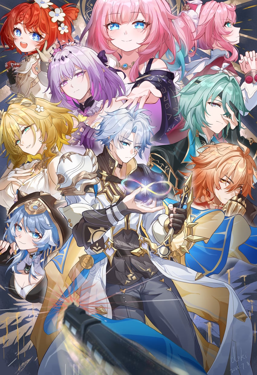 phainon, castorice, mydei, aglaea, anaxa, and 4 more (honkai and 1 more) drawn by lubeludlk
