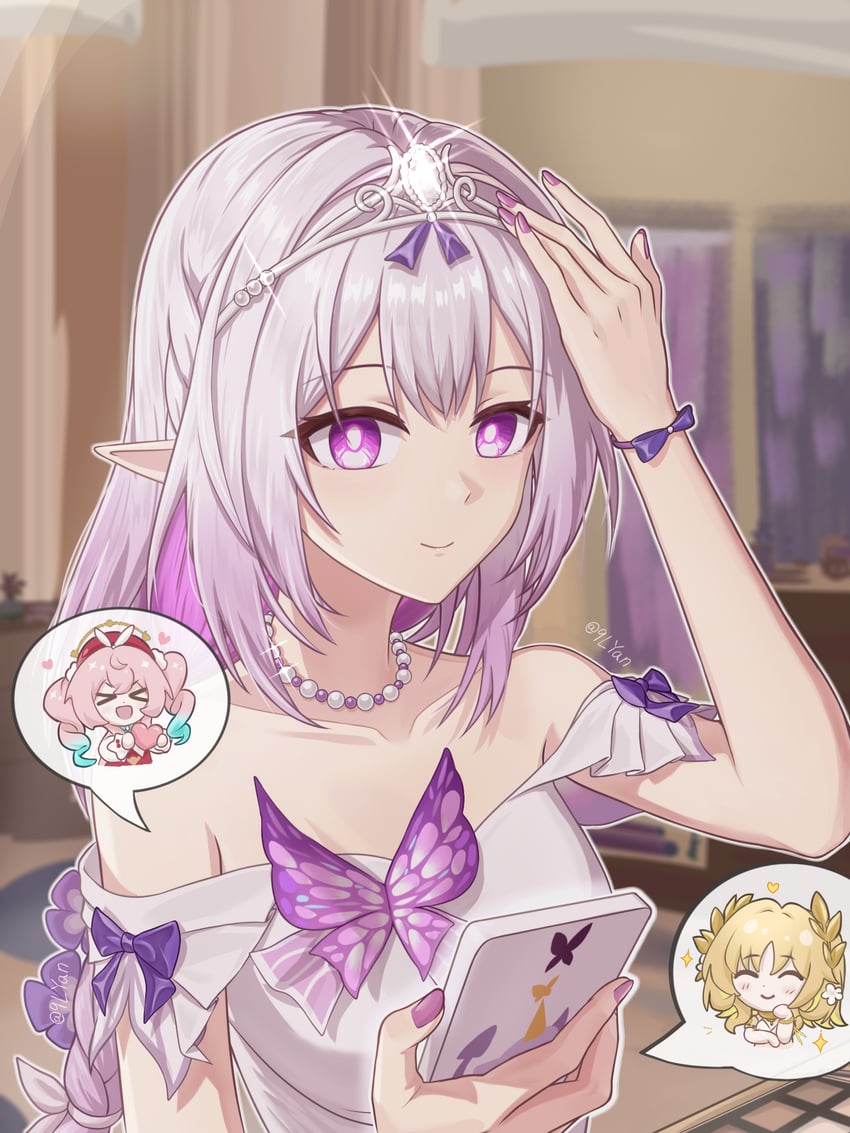 castorice, aglaea, and hyacine (honkai and 1 more) drawn by jiuleyan