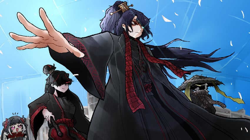 faust, hong lu, jia xichun, and zigong (project moon and 1 more) drawn by hollowbug