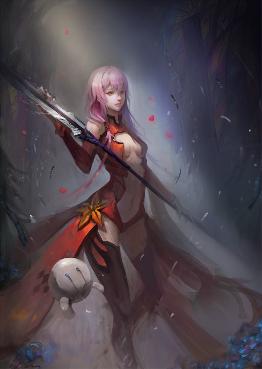 yuzuriha inori and fyu-neru (guilty crown) drawn by yu_xinhe