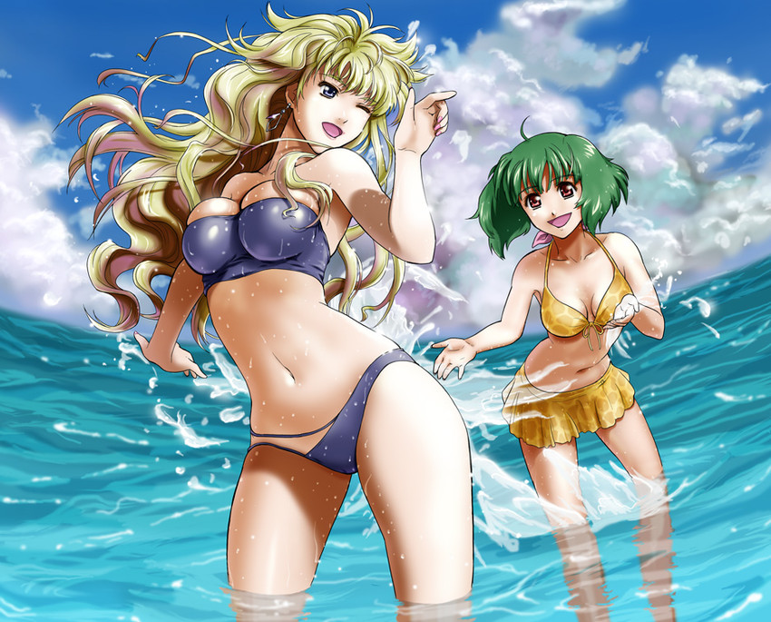 sheryl nome and ranka lee (macross and 1 more) drawn by morisu