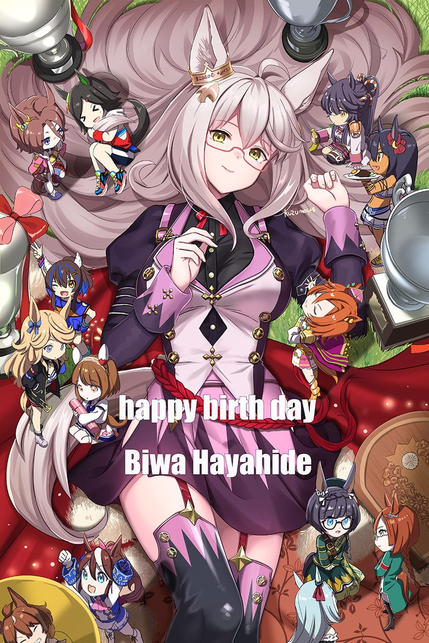 tokai teio, narita brian, t.m. opera o, daitaku helios, narita taishin, and 9 more (umamusume) drawn by kuzumochi_(kuzumochiya)