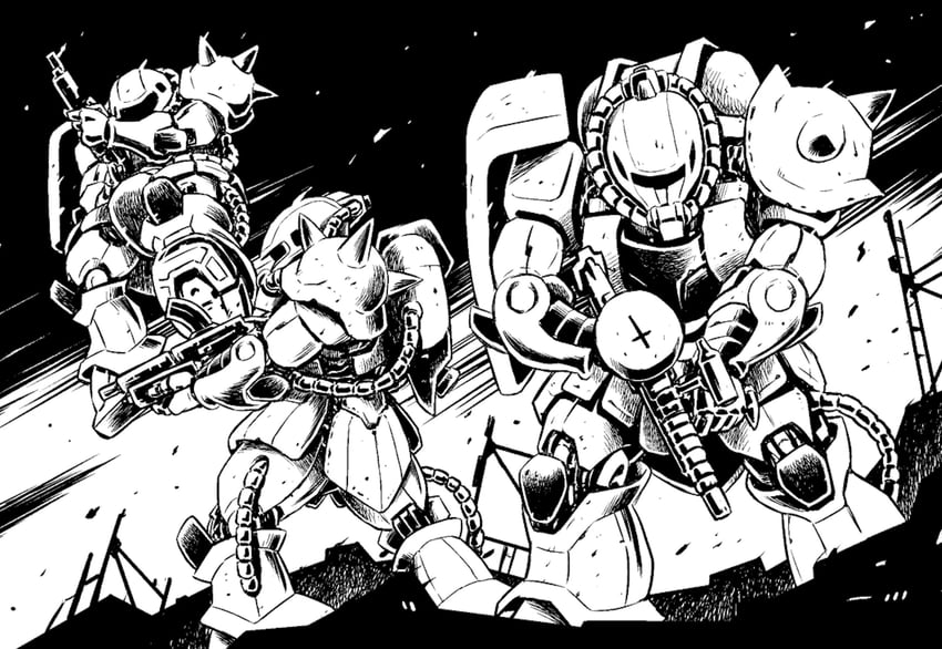 zaku ii (gundam and 1 more) drawn by nakanishi_kent