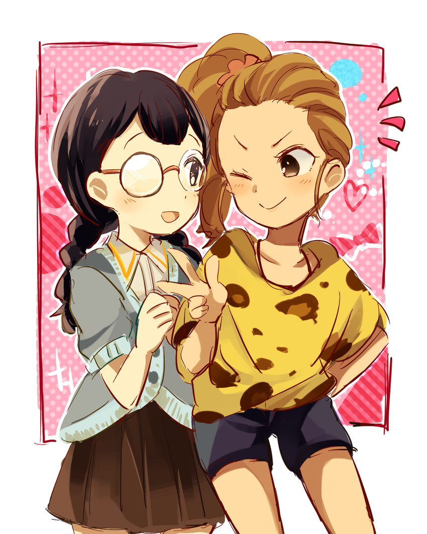fujimoto mai and nakamura shiori (youkai watch) drawn by asumi_chikyuu