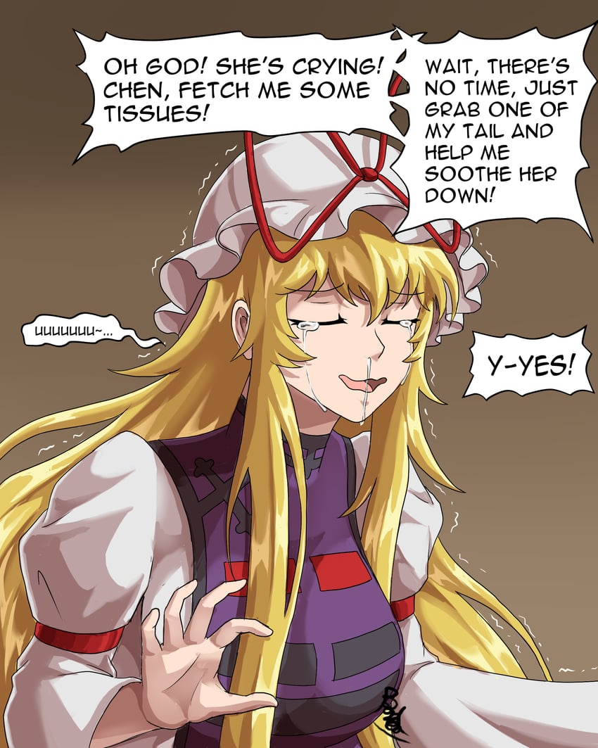 yakumo yukari (touhou) drawn by buhbuhbored