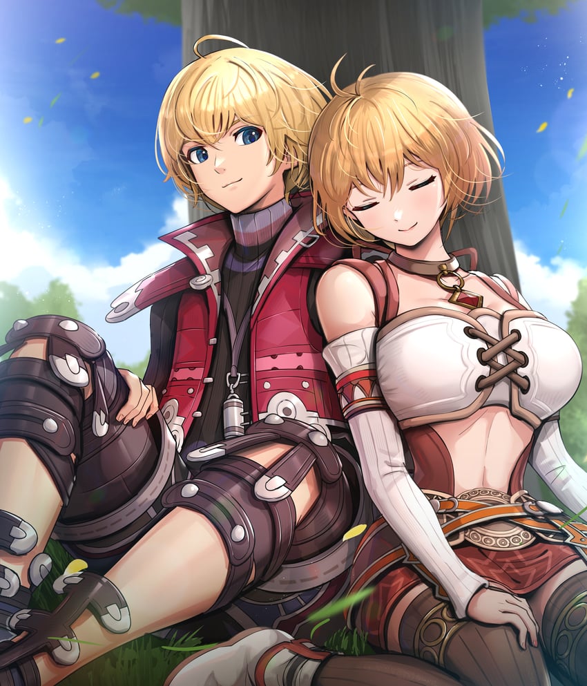 shulk and fiora (xenoblade chronicles and 1 more) drawn by gonzarez