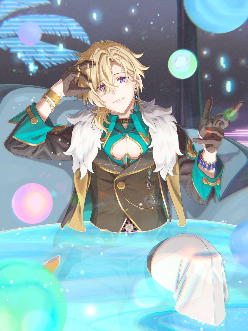 aventurine (honkai and 1 more) drawn by usushio_oishii