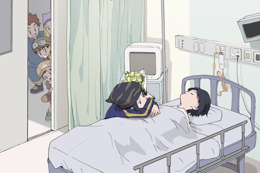 orimoto izumi, kanbara takuya, minamoto kouji, kimura kouichi, himi tomoki, and 1 more (digimon and 1 more) drawn by tantanmen