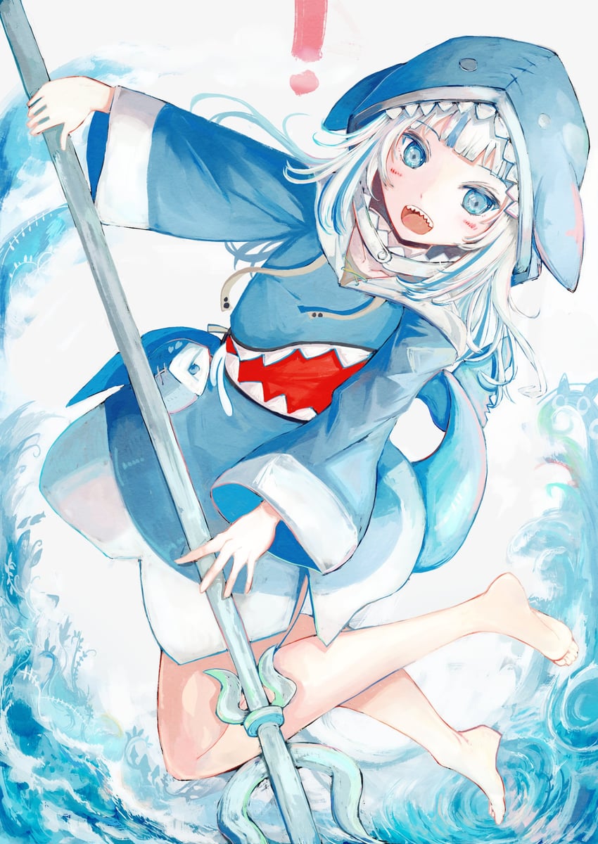 gawr gura (hololive and 1 more) drawn by yuga-kusakata