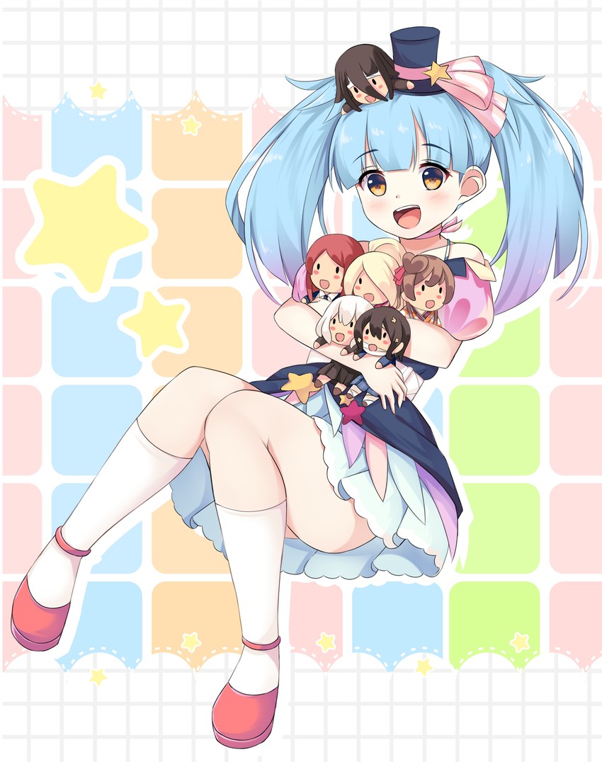 konno junko, minamoto sakura, mizuno ai, nikaidou saki, hoshikawa lily, and 2 more (zombie land saga) drawn by nabunabu