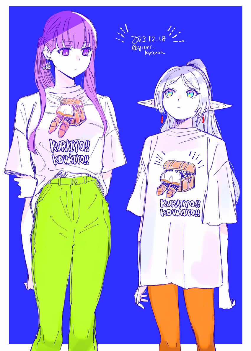 frieren, fern, and heiter (sousou no frieren) drawn by yuri_kyanon