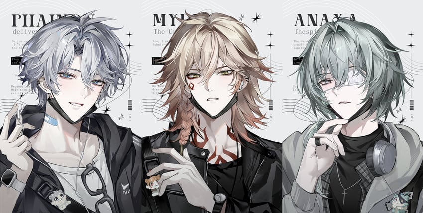 phainon, mydei, and anaxa (honkai and 1 more) drawn by maikang0987