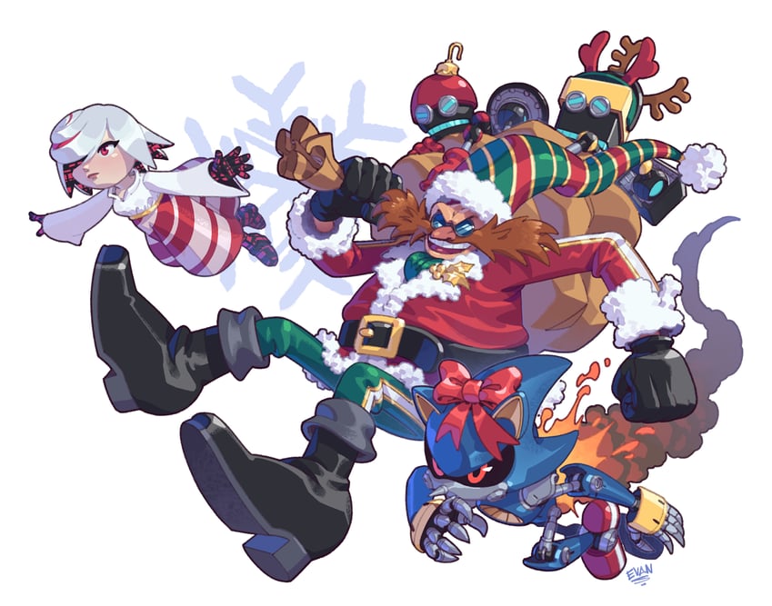 dr. eggman, metal sonic, sage, orbot, and cubot (sonic and 1 more) drawn by evan_stanley