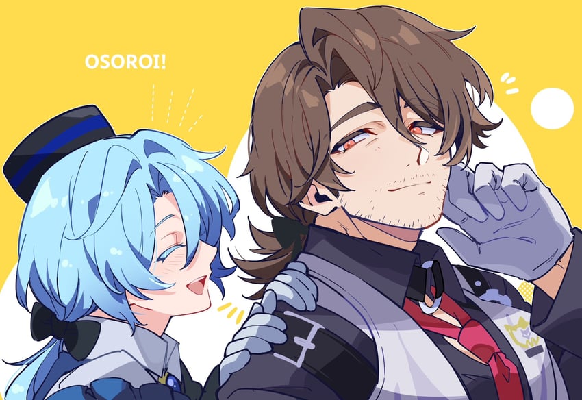 gallagher and misha (honkai and 1 more) drawn by nekoma_hikaru