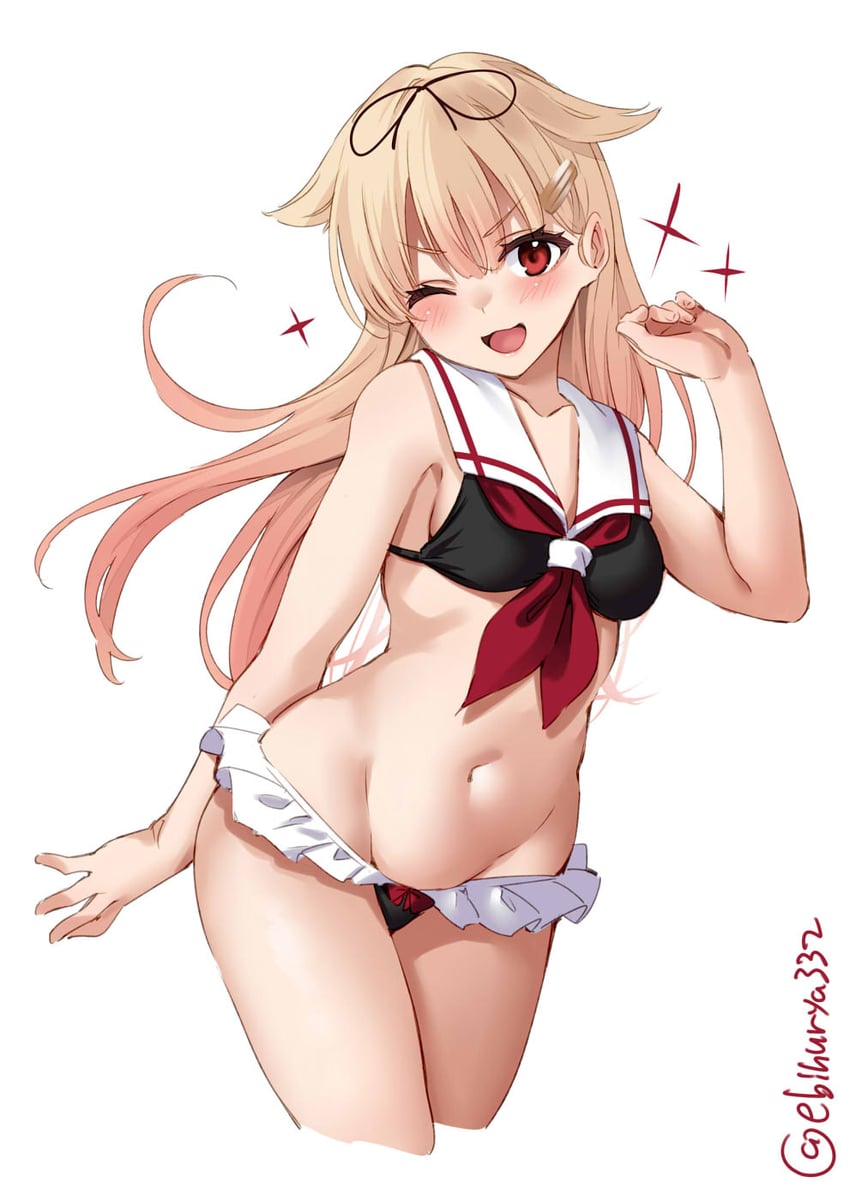 yuudachi and yuudachi kai ni (kantai collection) drawn by ebifurya