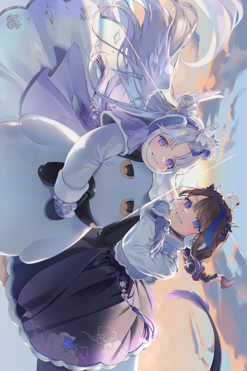 airi kanna, ayatsuno yuni, scales, and arnyang (stellive) drawn by bbony_0_0