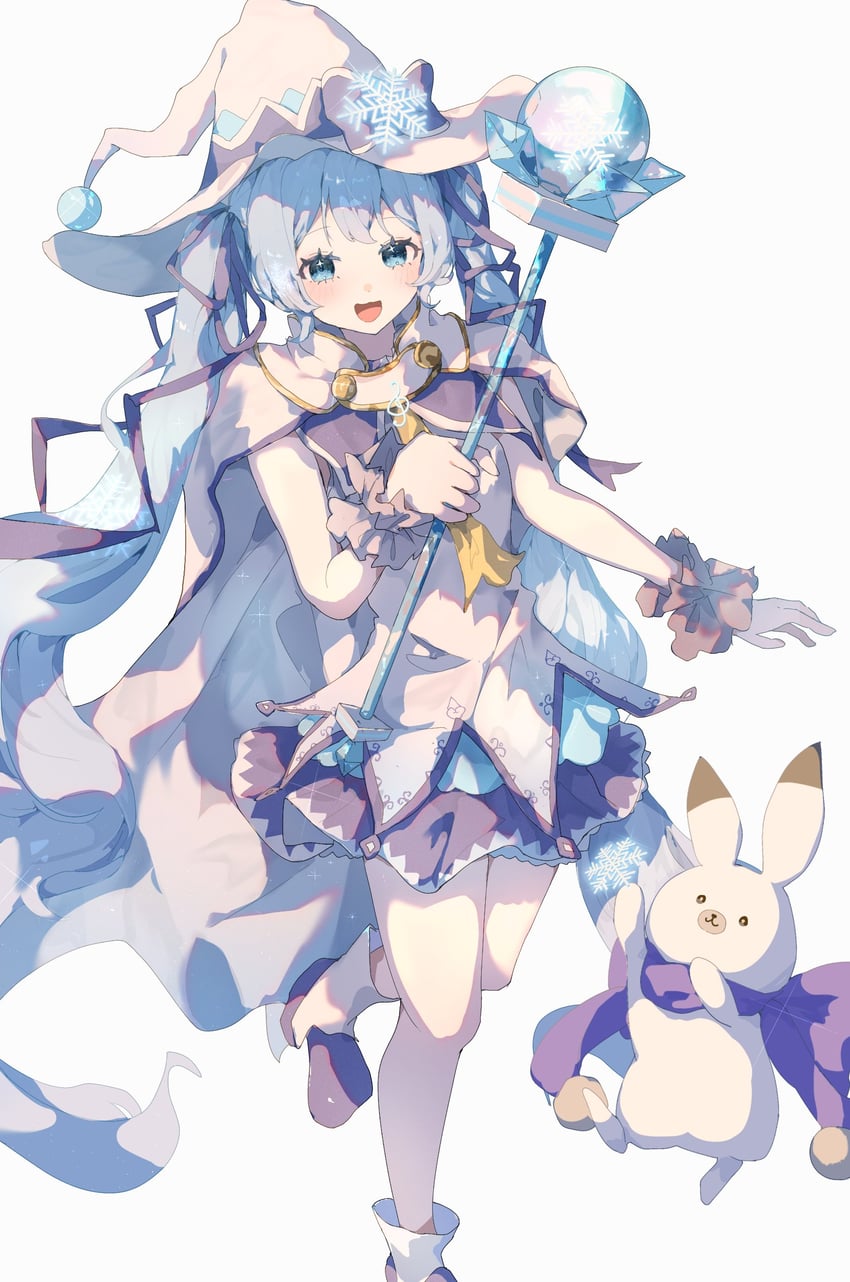hatsune miku, yuki miku, and rabbit yukine (vocaloid) drawn by yuyufufu