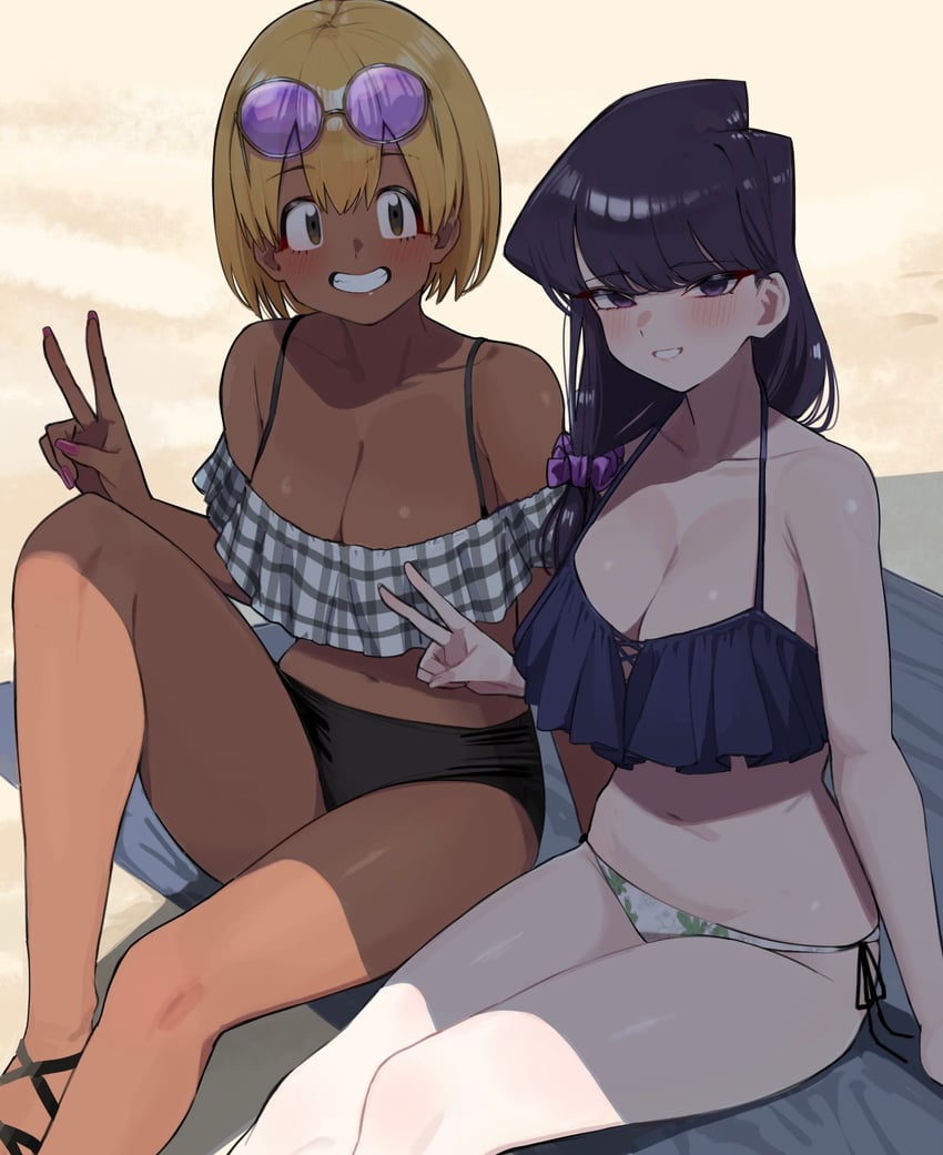 komi shouko and manbagi rumiko (komi-san wa komyushou desu) drawn by ayatak0517