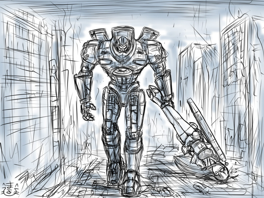 akagi and gipsy danger (kantai collection and 1 more) drawn by mayohi_neko