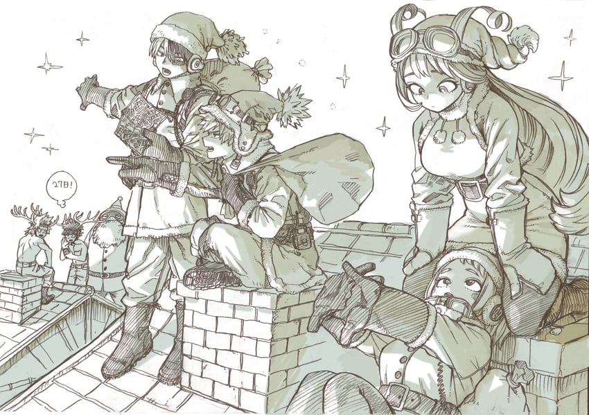 midoriya izuku, bakugou katsuki, uraraka ochaco, todoroki shoto, hado nejire, and 2 more (boku no hero academia) drawn by horikoshi_kouhei