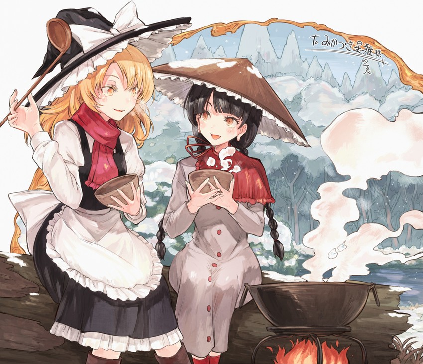 kirisame marisa and yatadera narumi (touhou) drawn by hisona_(suaritesumi)