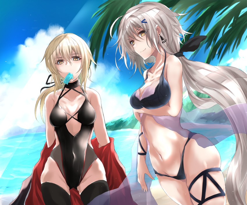 artoria pendragon, jeanne d'arc alter, and saber alter (fate and 1 more) drawn by yuki_maccha_(yukimattya10)