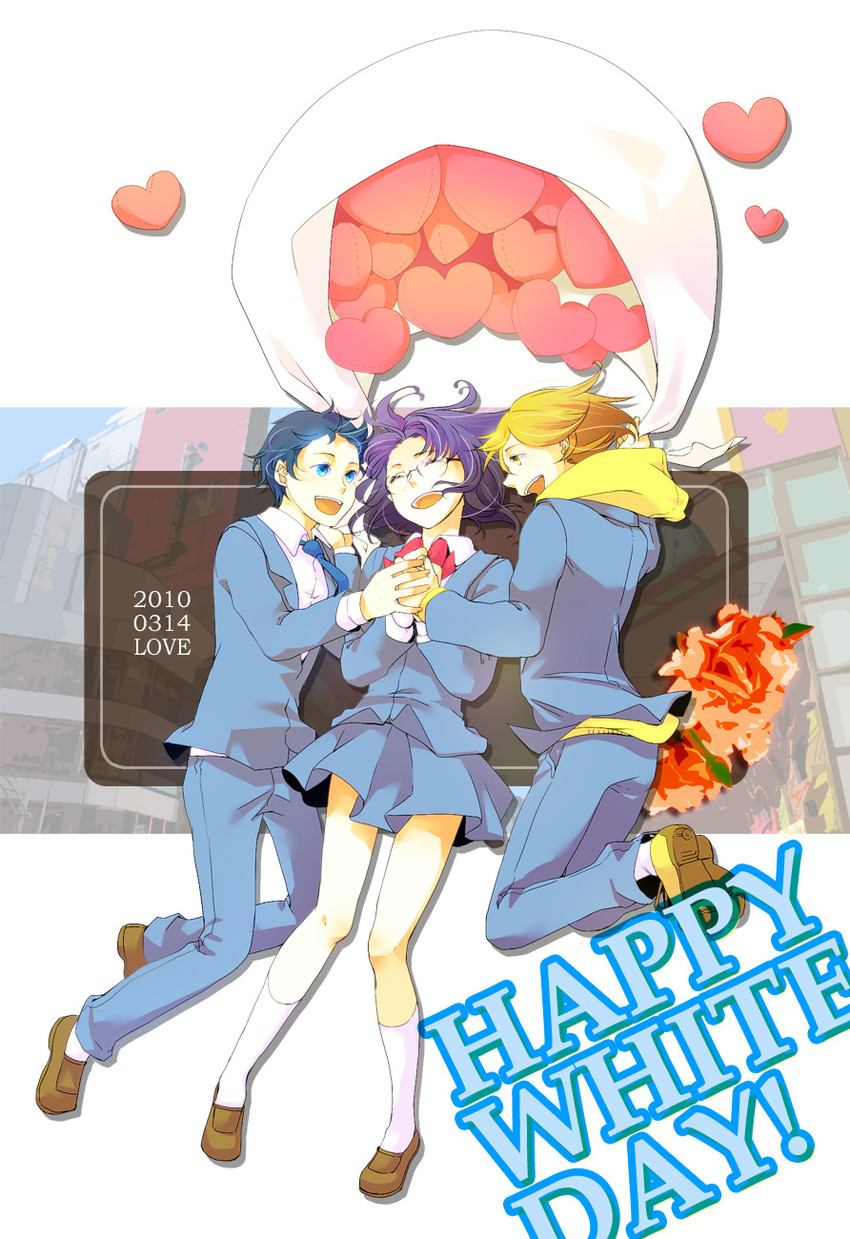 sonohara anri, ryuugamine mikado, and kida masaomi (durarara!!) drawn by raiha