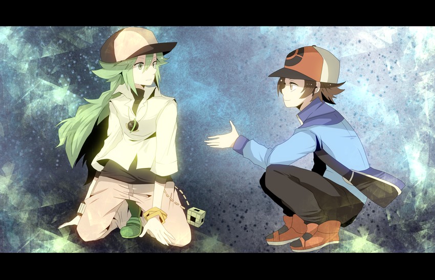 hilbert and n (pokemon and 1 more) drawn by mari_audio