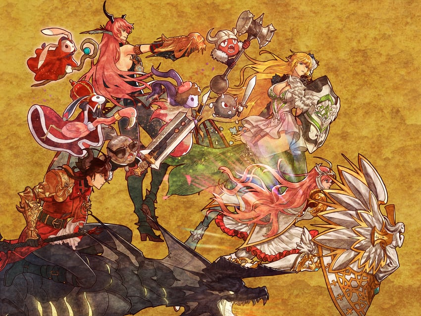knight, chaos, dragon knight, elven knight, and lightbringer (dungeon and fighter) drawn by ven0305