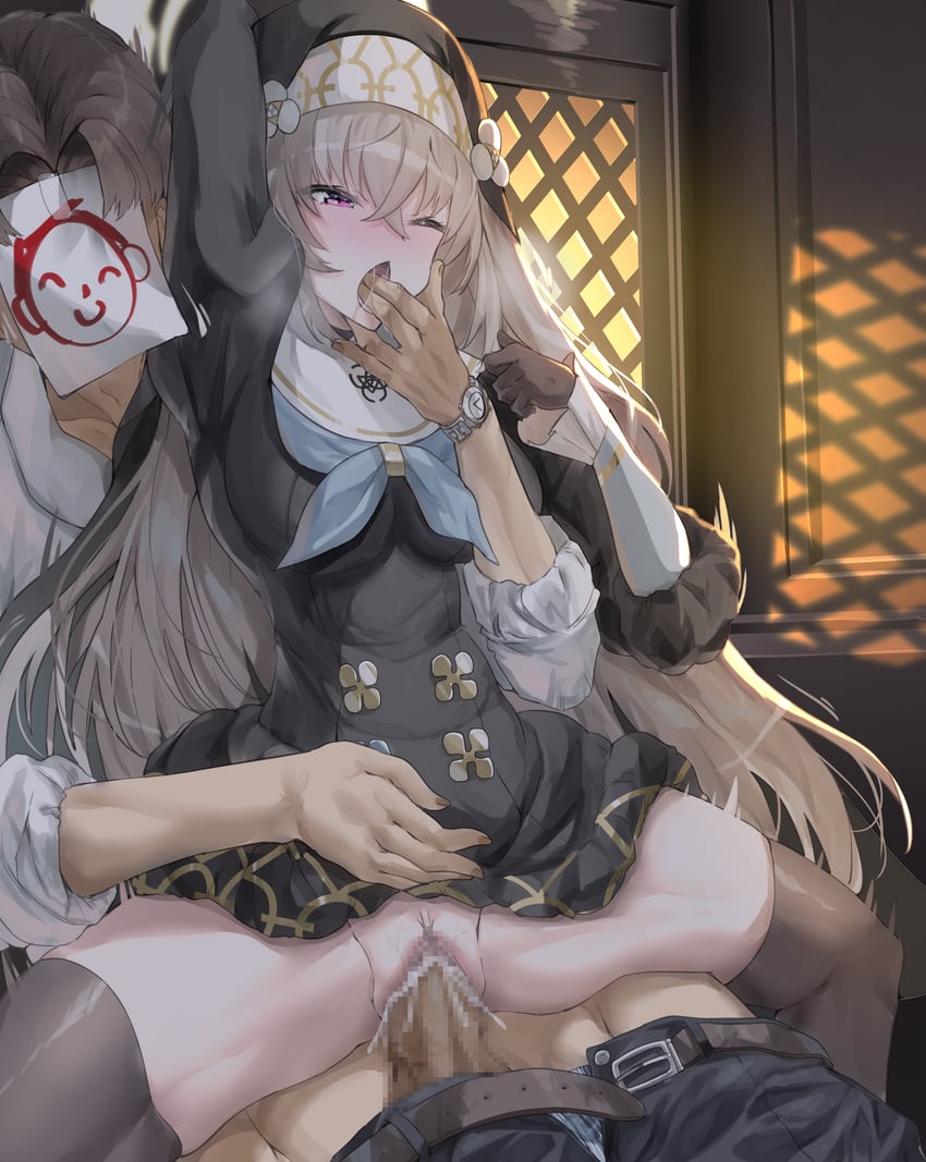 sensei, doodle sensei, and sakurako (blue archive) drawn by sunnysideup