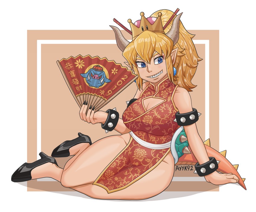 bowsette and ganon (the legend of zelda and 2 more) drawn by ayyk92