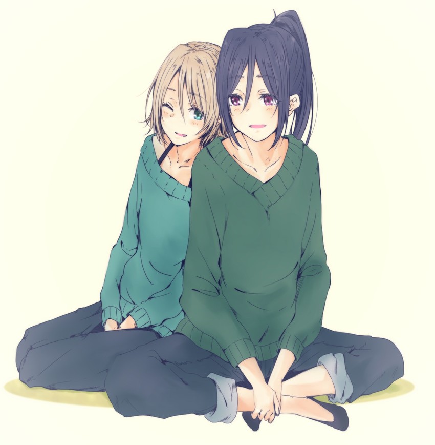 watanabe you and matsuura kanan (love live! and 1 more) drawn by edamame_(ojousan02110222)