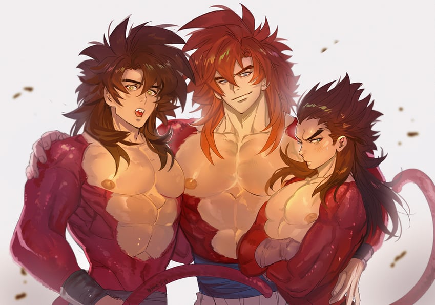 son goku, vegeta, and gogeta (dragon ball and 1 more) drawn by brant0815