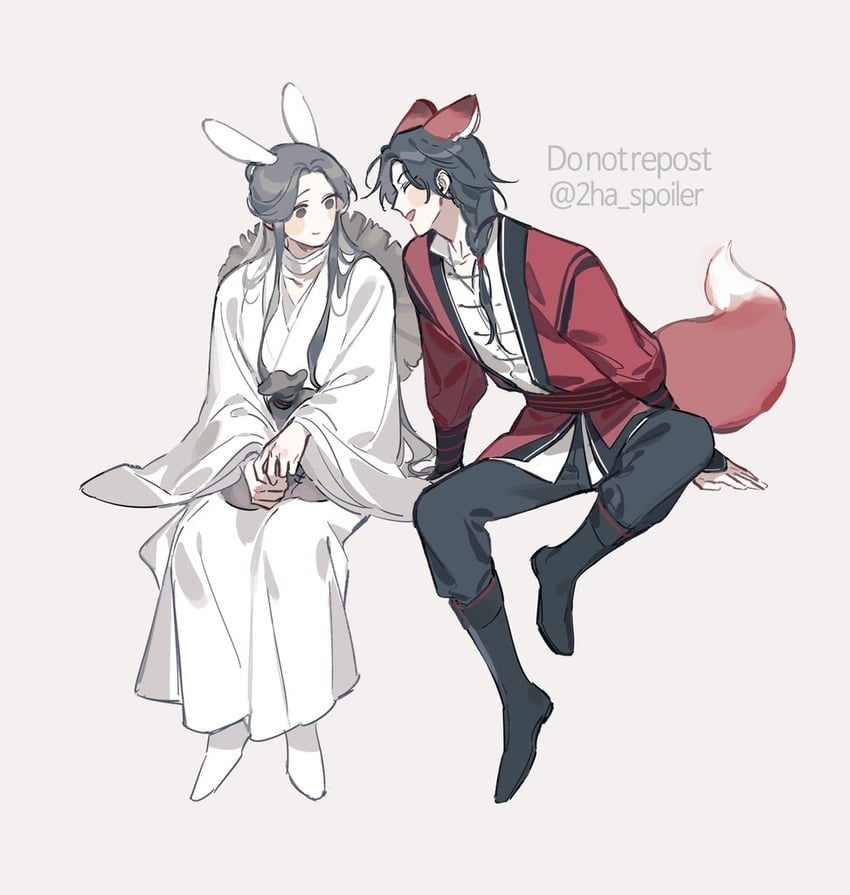 xie lian and hua cheng (tianguan cifu) drawn by galbae
