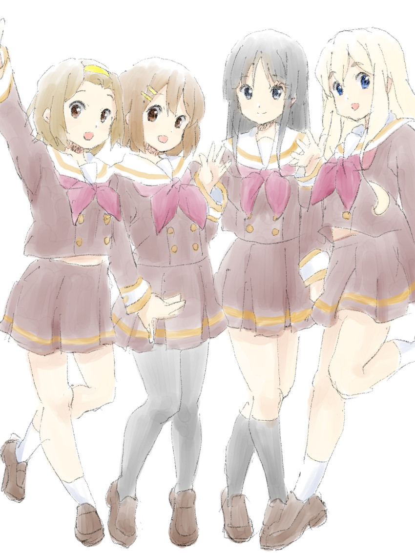 akiyama mio, hirasawa yui, tainaka ritsu, and kotobuki tsumugi (k-on! and 2 more) drawn by rainen_no_natsu_mo