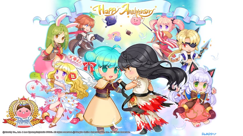 poring, acolyte, professor, sura, wanderer, and 8 more (ragnarok online) drawn by darkirin