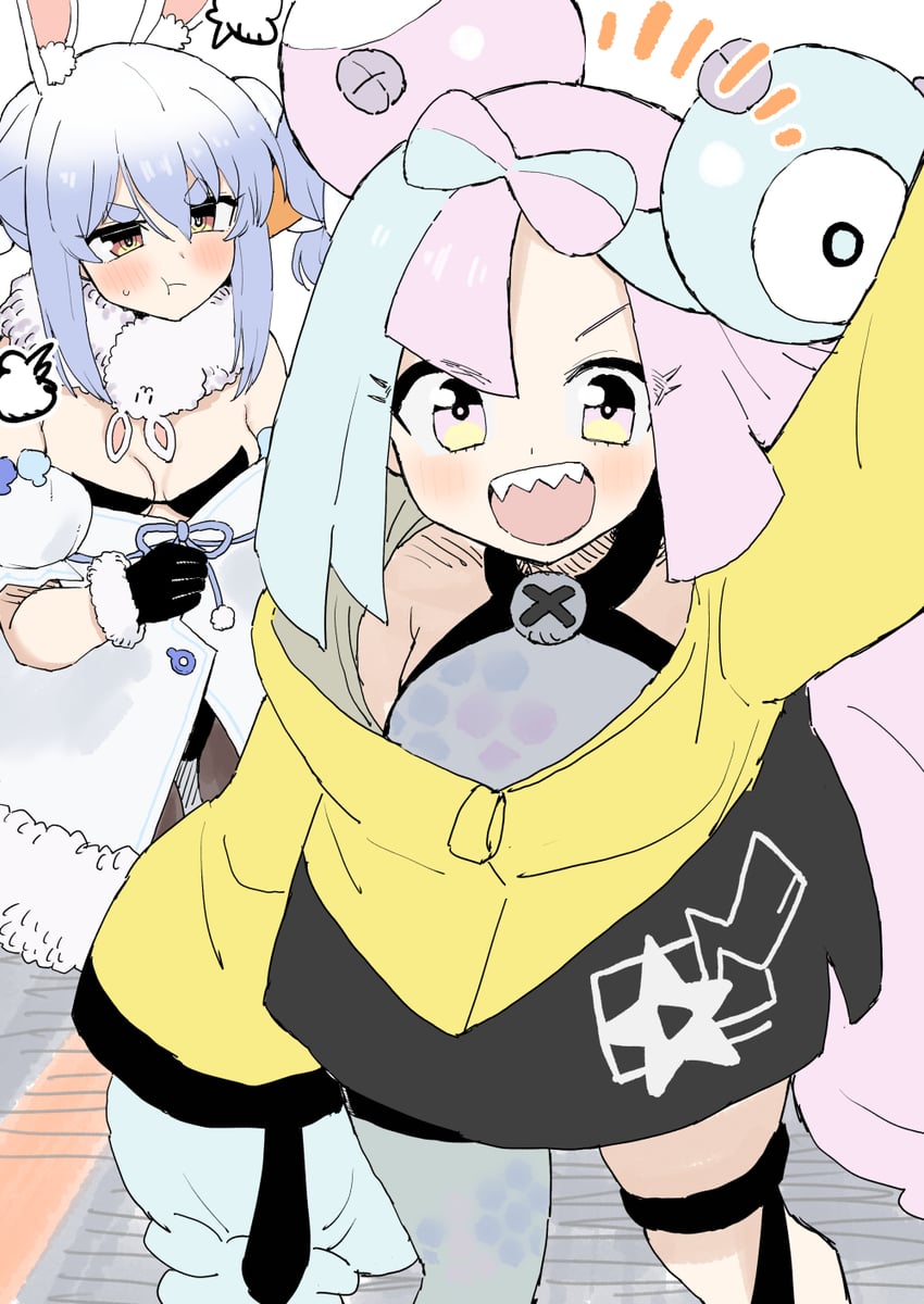 usada pekora and iono (pokemon and 2 more) drawn by toriani3