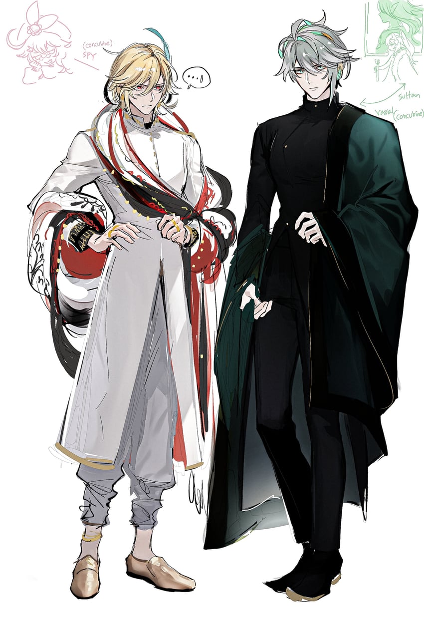 nahida, alhaitham, kaveh, and dori (genshin impact) drawn by hwan_(mob_hwan)
