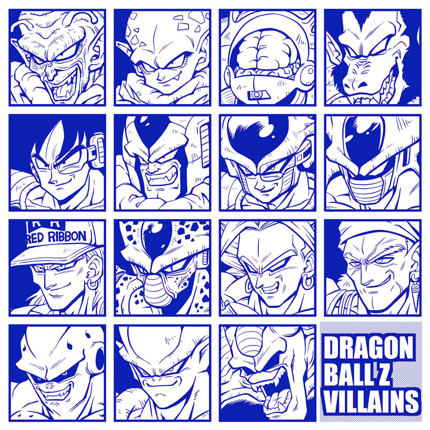 vegeta, frieza, broly, cell, majin buu, and 14 more (dragon ball and 1 more) drawn by shinomiya_akino